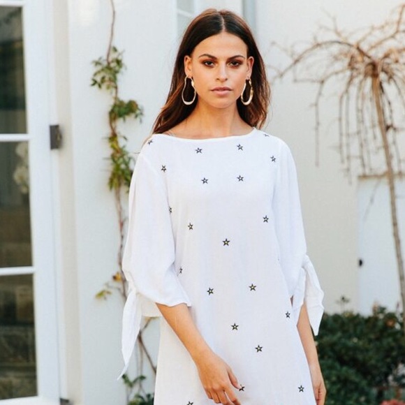 CLEMENTINE EMBROIDERY STARRY NIGHT MINI DRESS STAR - Picture 7 of 8